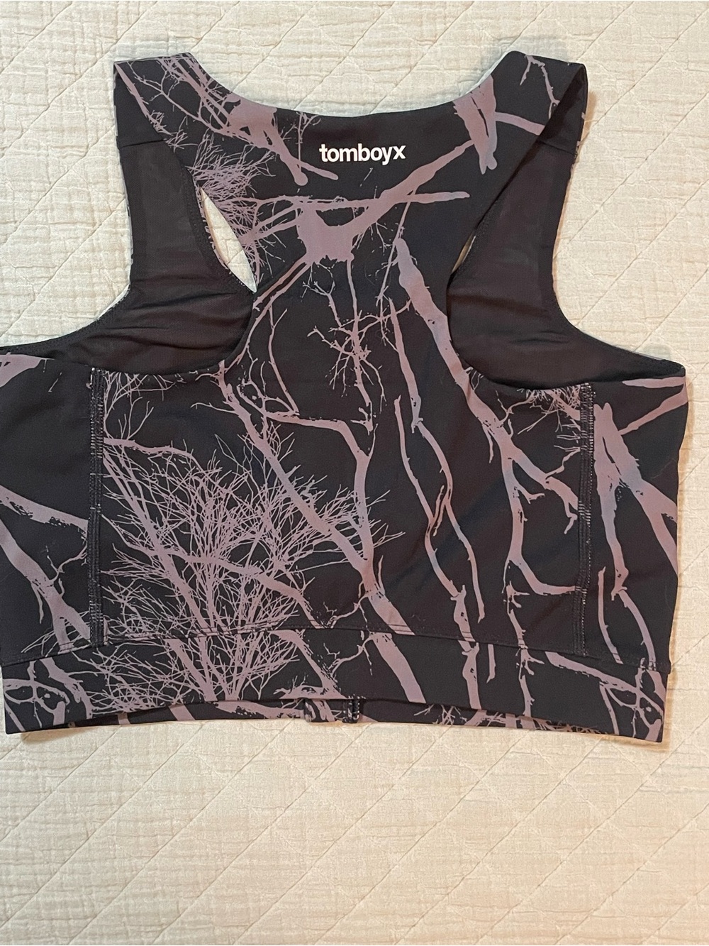 TomboyX Full Zip Bra Racerback Crop top Back To Roots